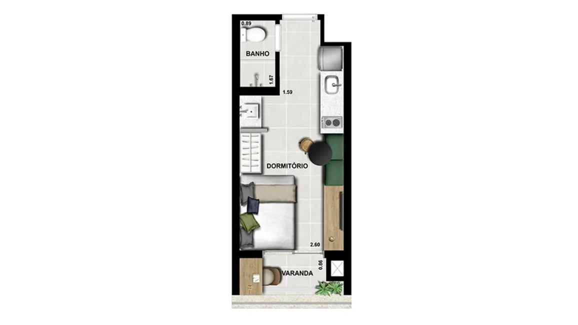 Foto 1 de Apartamento com 1 quarto à venda, 31m2 em Liberdade, São Paulo - SP