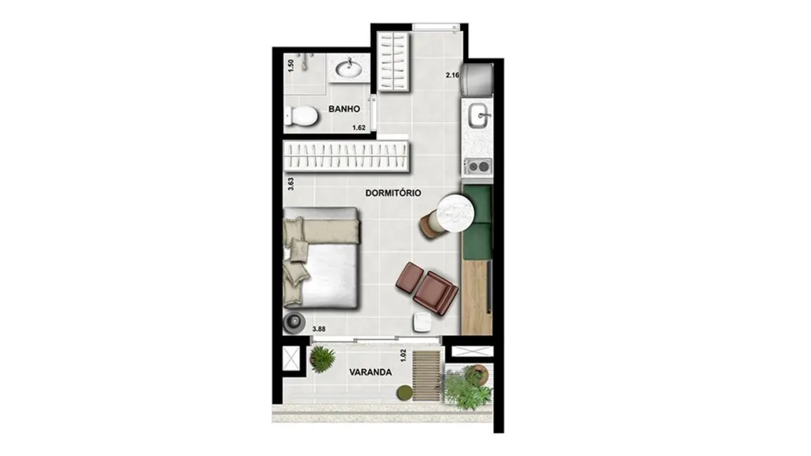 Foto 3 de Apartamento com 1 quarto à venda, 31m2 em Liberdade, São Paulo - SP