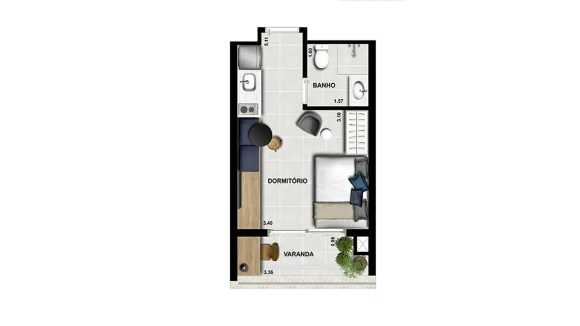 Foto 4 de Apartamento com 1 quarto à venda, 31m2 em Liberdade, São Paulo - SP
