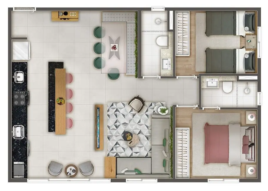 Apartamento com 3 quartos à venda, 64m2 em Parque Santa Rosa, Suzano - SP - imagem 1 Foto 1 de Apartamento com 3 quartos à venda, 64m2 em Parque Santa Rosa, Suzano - SP