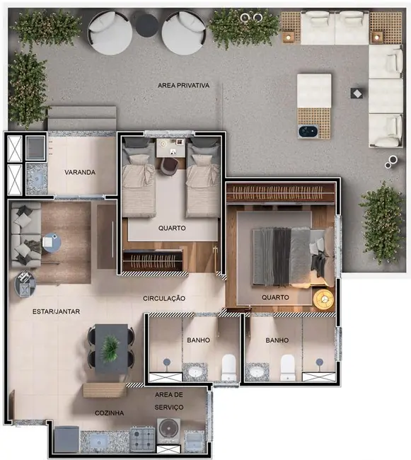 Foto 2 de Apartamento com 2 quartos à venda, 62m2 em Vila Augusta, Guarulhos - SP