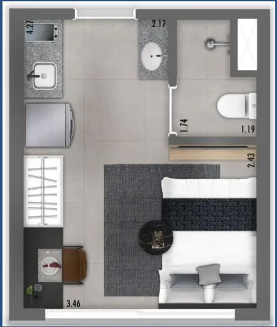 Foto 2 de Apartamento com 2 quartos à venda, 34m2 em Veloso, Osasco - SP