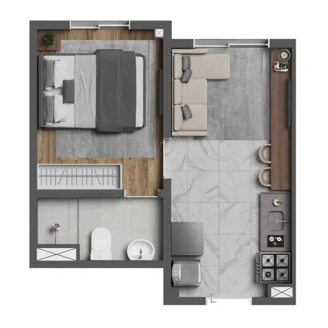 Foto 2 de Apartamento com 1 quarto à venda, 24m2 em São Paulo - SP