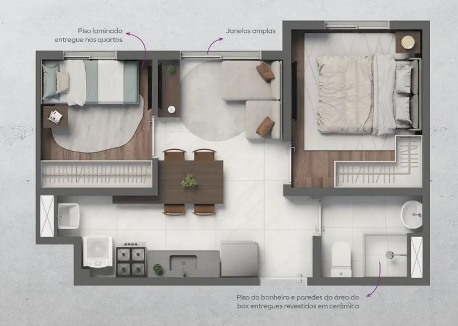 Apartamento com 2 quartos à venda, 38m2 em Jardim São Luís, São Paulo - SP - imagem 3 Foto 3 de Apartamento com 2 quartos à venda, 38m2 em Jardim São Luís, São Paulo - SP