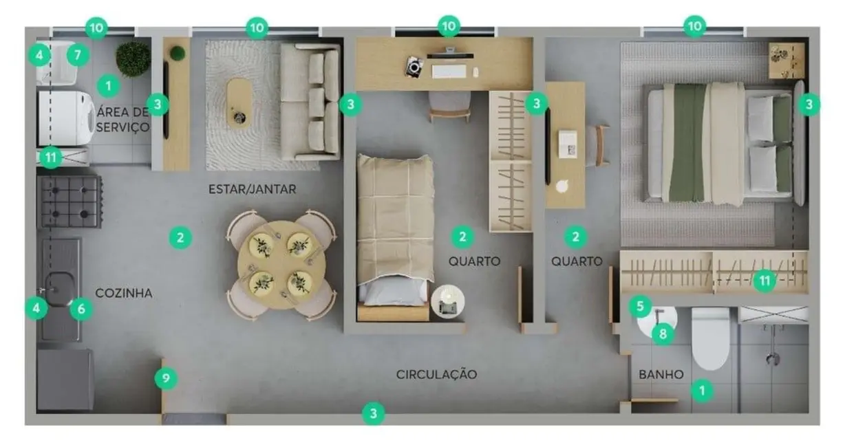 Foto 3 de Apartamento com 2 quartos à venda, 38m2 em Usina Piratininga, São Paulo - SP