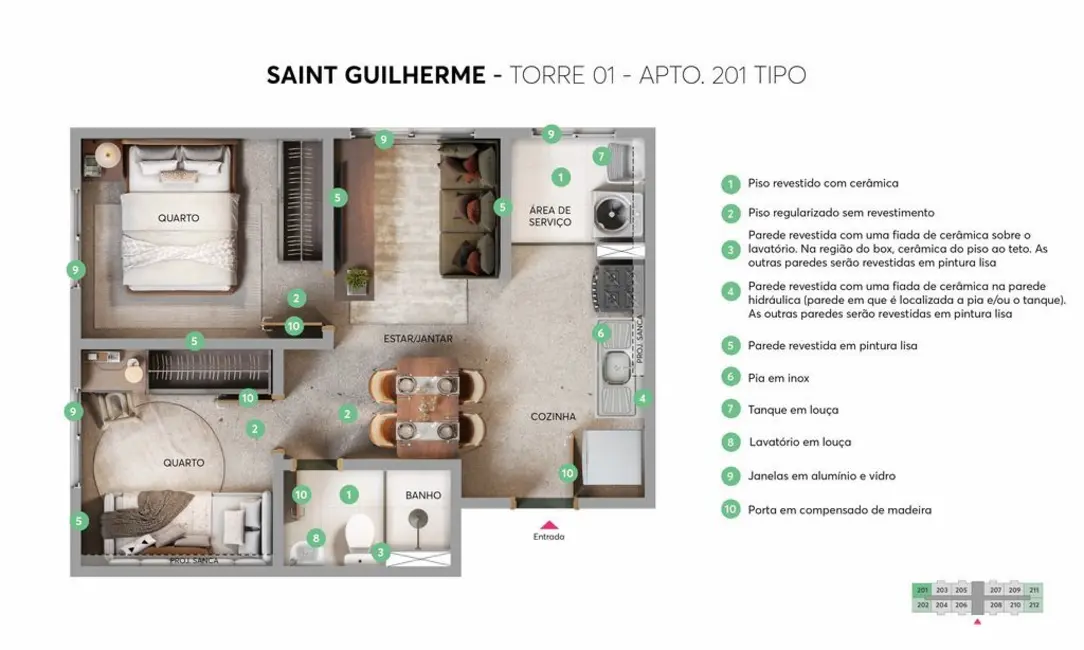 Foto 3 de Apartamento com 2 quartos à venda, 53m2 em Vila Guilherme, São Paulo - SP