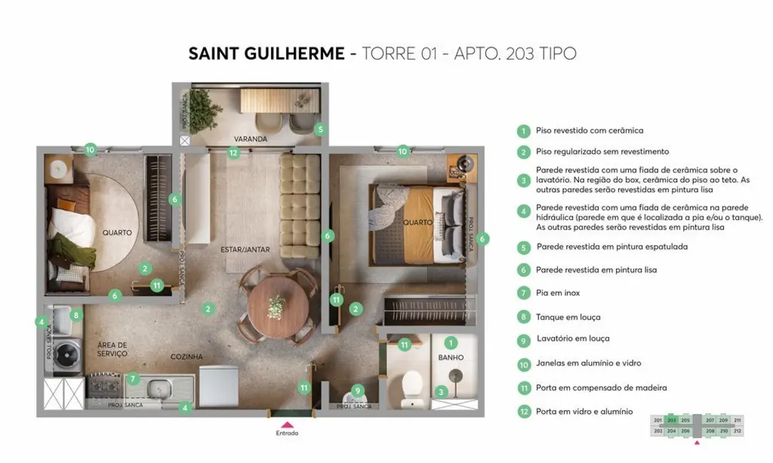 Foto 2 de Apartamento com 2 quartos à venda, 53m2 em Vila Guilherme, São Paulo - SP