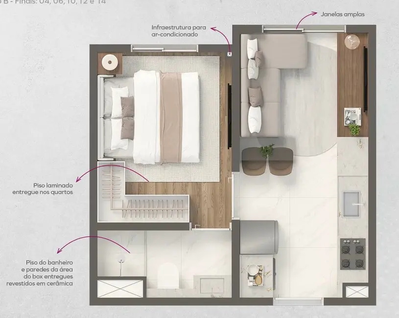 Apartamento com 2 quartos à venda, 31m2 em Santo Amaro, São Paulo - SP - imagem 2 Foto 2 de Apartamento com 2 quartos à venda, 31m2 em Santo Amaro, São Paulo - SP