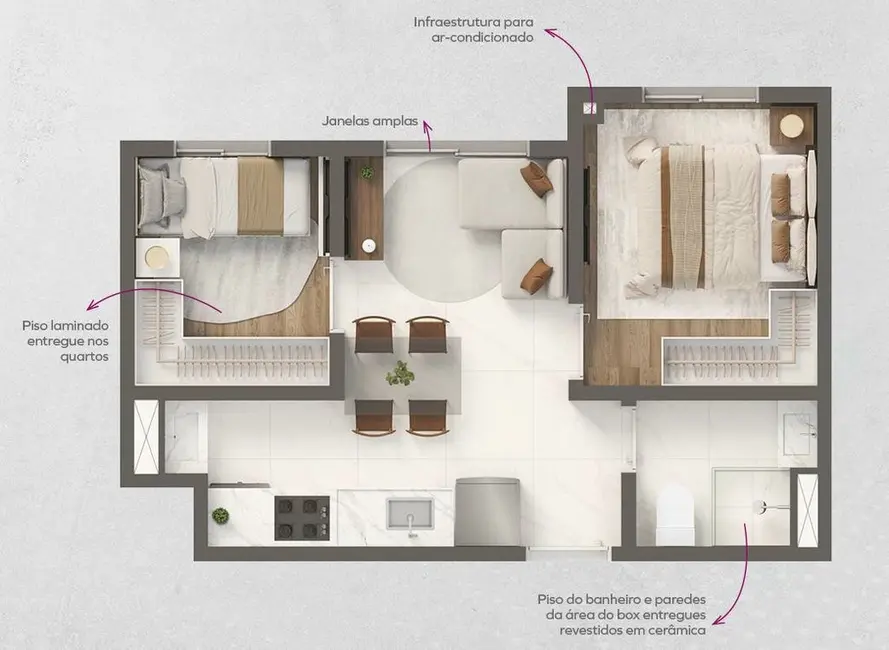 Apartamento com 2 quartos à venda, 31m2 em Santo Amaro, São Paulo - SP - imagem 4 Foto 4 de Apartamento com 2 quartos à venda, 31m2 em Santo Amaro, São Paulo - SP