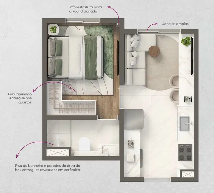 Apartamento com 2 quartos à venda, 31m2 em Santo Amaro, São Paulo - SP - imagem 8 Foto 8 de Apartamento com 2 quartos à venda, 31m2 em Santo Amaro, São Paulo - SP