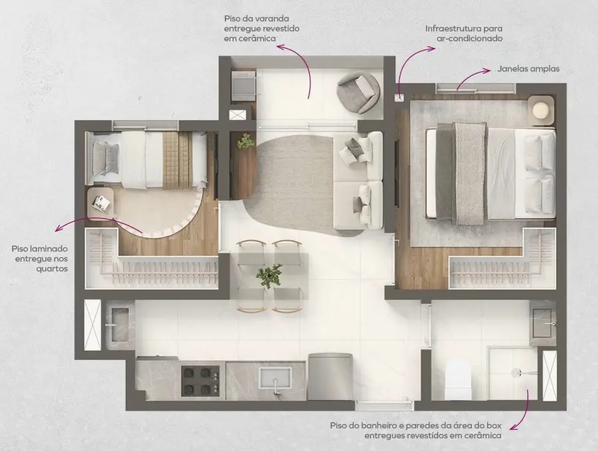 Apartamento com 2 quartos à venda, 31m2 em Santo Amaro, São Paulo - SP - imagem 6 Foto 6 de Apartamento com 2 quartos à venda, 31m2 em Santo Amaro, São Paulo - SP