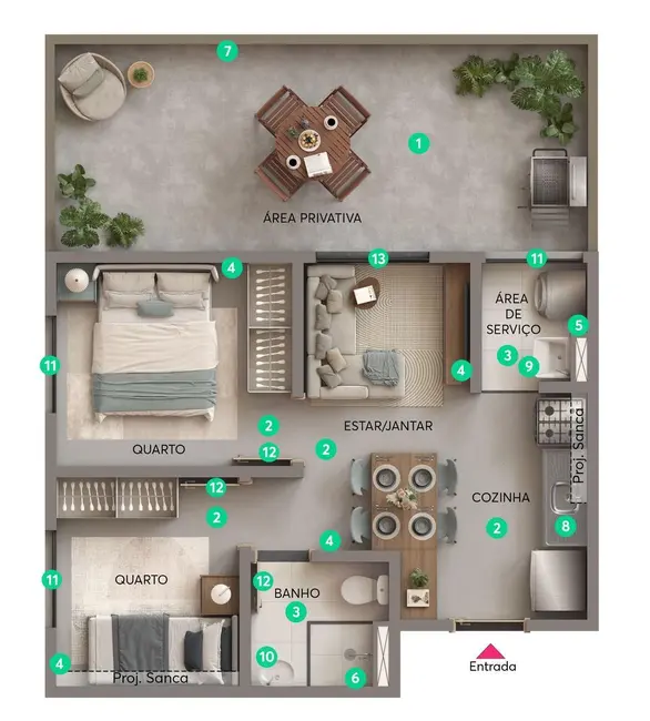 Foto 3 de Apartamento com 2 quartos à venda, 34m2 em Cidade São Mateus, São Paulo - SP