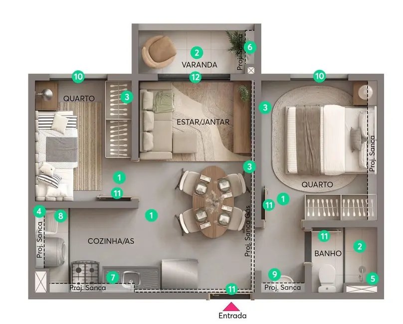 Foto 5 de Apartamento com 2 quartos à venda, 34m2 em Cidade São Mateus, São Paulo - SP