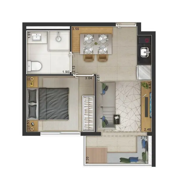 Apartamento com 1 quarto à venda, 34m2 em Alto da Boa Vista, São Paulo - SP - imagem 3 Foto 3 de Apartamento com 1 quarto à venda, 34m2 em Alto da Boa Vista, São Paulo - SP