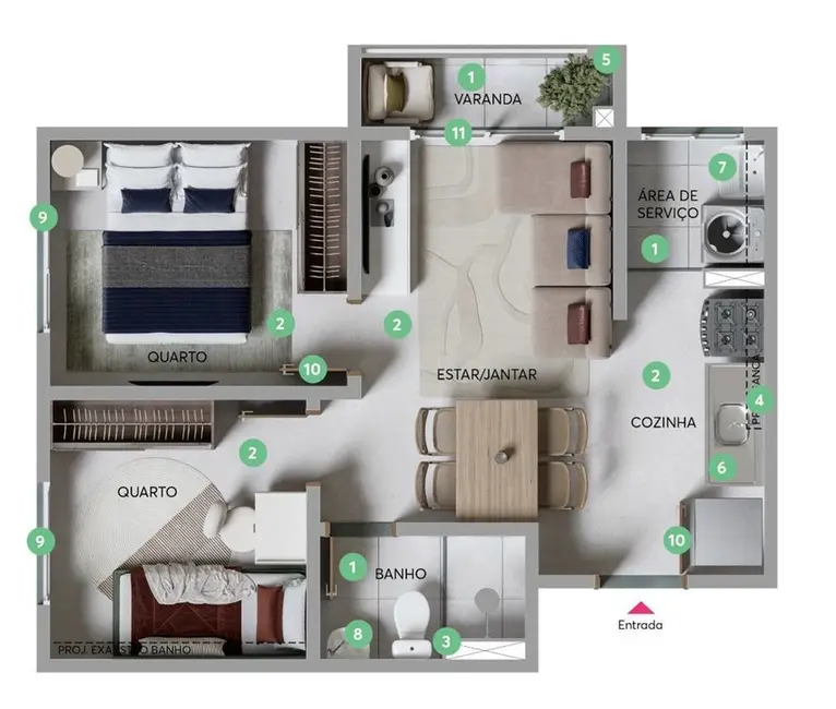 Foto 3 de Apartamento com 2 quartos à venda, 35m2 em Usina Piratininga, São Paulo - SP