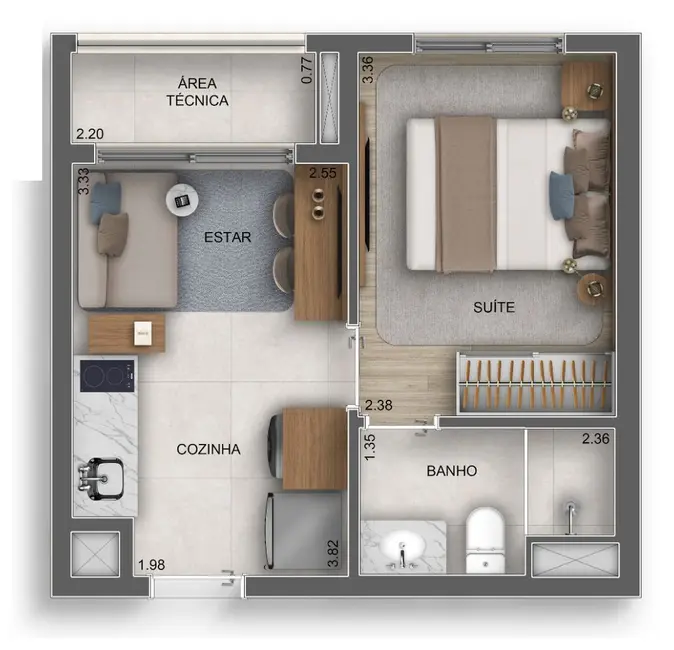 Foto 2 de Apartamento com 2 quartos à venda, 41m2 em Vila Carrão, São Paulo - SP
