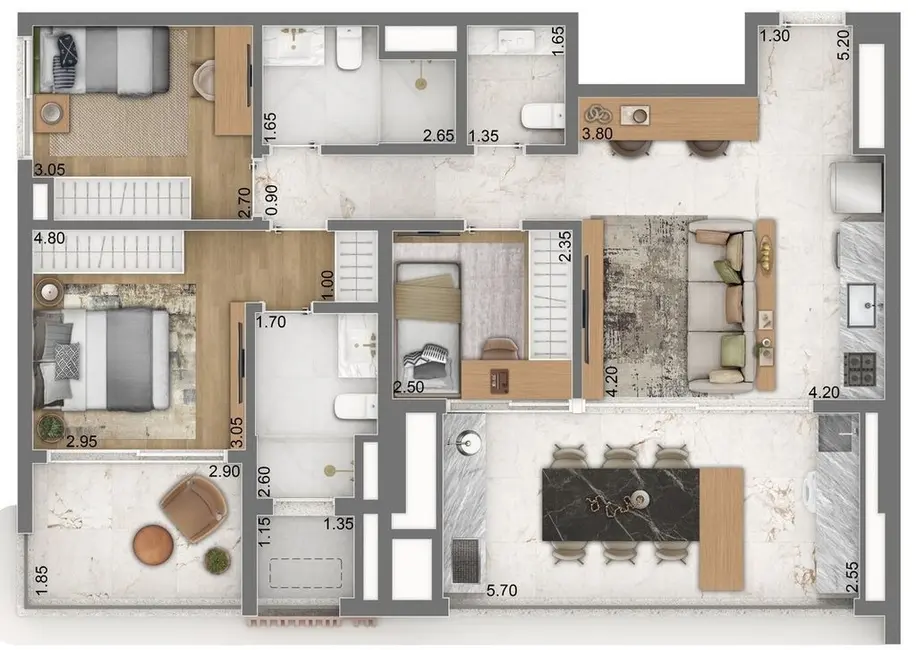 Foto 2 de Apartamento com 2 quartos à venda, 79m2 em Brooklin Novo, São Paulo - SP