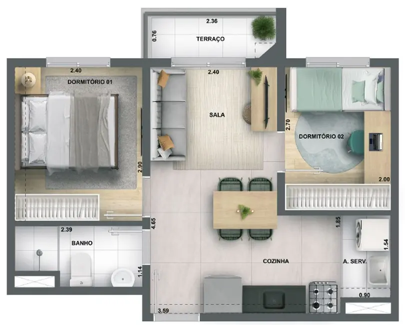 Apartamento com 2 quartos à venda, 37m2 em Água Branca, São Paulo - SP - imagem 6 Foto 6 de Apartamento com 2 quartos à venda, 37m2 em Água Branca, São Paulo - SP