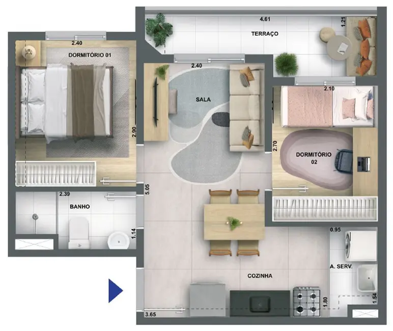 Apartamento com 2 quartos à venda, 37m2 em Água Branca, São Paulo - SP - imagem 2 Foto 2 de Apartamento com 2 quartos à venda, 37m2 em Água Branca, São Paulo - SP