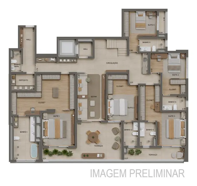 Apartamento com 4 quartos à venda, 254m2 em Jardim Anália Franco, São Paulo - SP - imagem 7 Foto 7 de Apartamento com 4 quartos à venda, 254m2 em Jardim Anália Franco, São Paulo - SP