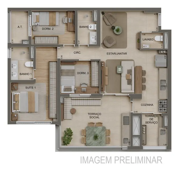 Apartamento com 4 quartos à venda, 254m2 em Jardim Anália Franco, São Paulo - SP - imagem 5 Foto 5 de Apartamento com 4 quartos à venda, 254m2 em Jardim Anália Franco, São Paulo - SP