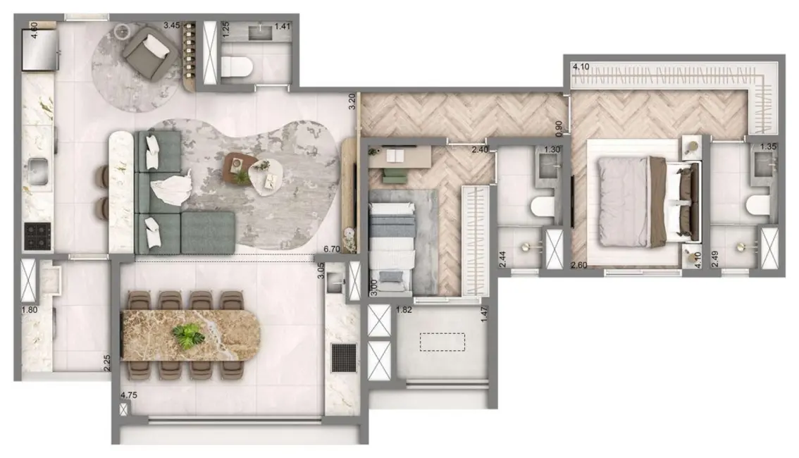 Apartamento com 2 quartos à venda, 76m2 em Chácara Santo Antônio (Zona Sul), São Paulo - SP - imagem 6 Foto 6 de Apartamento com 2 quartos à venda, 76m2 em Chácara Santo Antônio (Zona Sul), São Paulo - SP