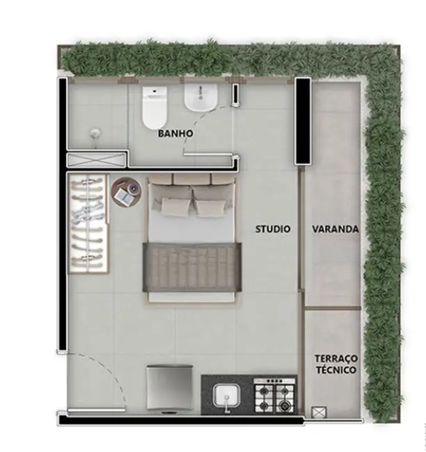Kitnet com 1 quarto à venda, 42m2 em Moema, São Paulo - SP - imagem 4 Foto 4 de Kitnet com 1 quarto à venda, 42m2 em Moema, São Paulo - SP