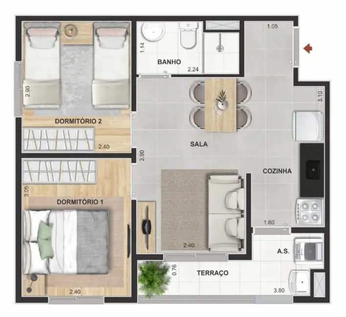 Foto 2 de Apartamento com 2 quartos à venda, 32m2 em Liberdade, São Paulo - SP
