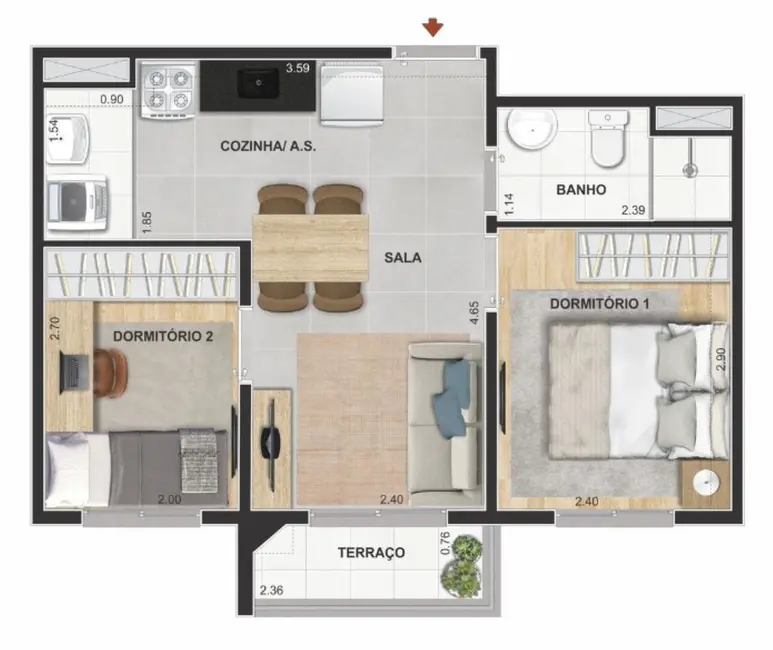 Foto 3 de Apartamento com 2 quartos à venda, 32m2 em Liberdade, São Paulo - SP