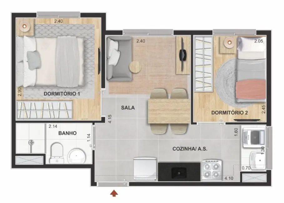 Foto 4 de Apartamento com 2 quartos à venda, 32m2 em Liberdade, São Paulo - SP