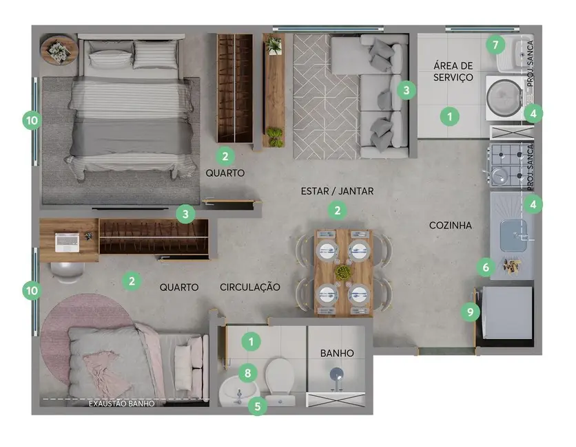 Foto 4 de Apartamento com 2 quartos à venda, 34m2 em Jardim Brasil (Zona Norte), São Paulo - SP
