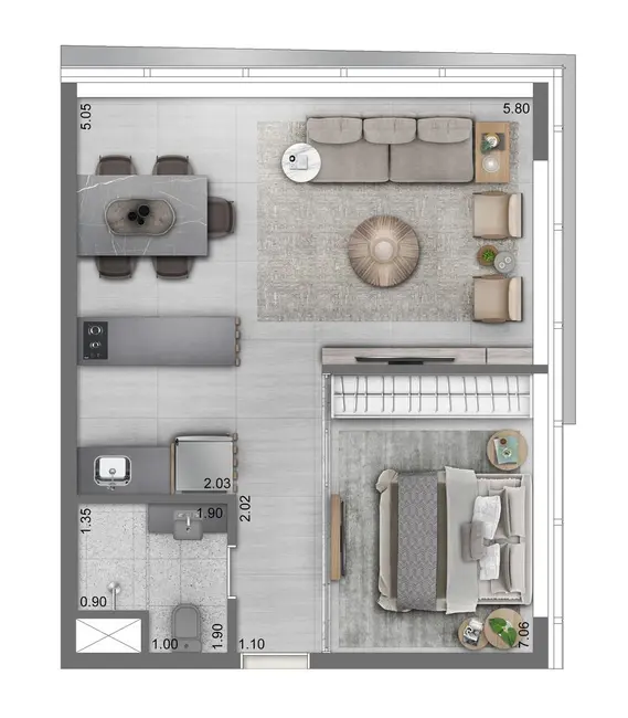 Foto 2 de Kitnet com 1 quarto à venda, 35m2 em Vila Olímpia, São Paulo - SP