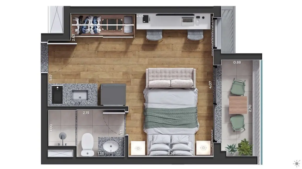 Kitnet com 1 quarto à venda, 24m2 em Liberdade, São Paulo - SP - imagem 5 Foto 5 de Kitnet com 1 quarto à venda, 24m2 em Liberdade, São Paulo - SP