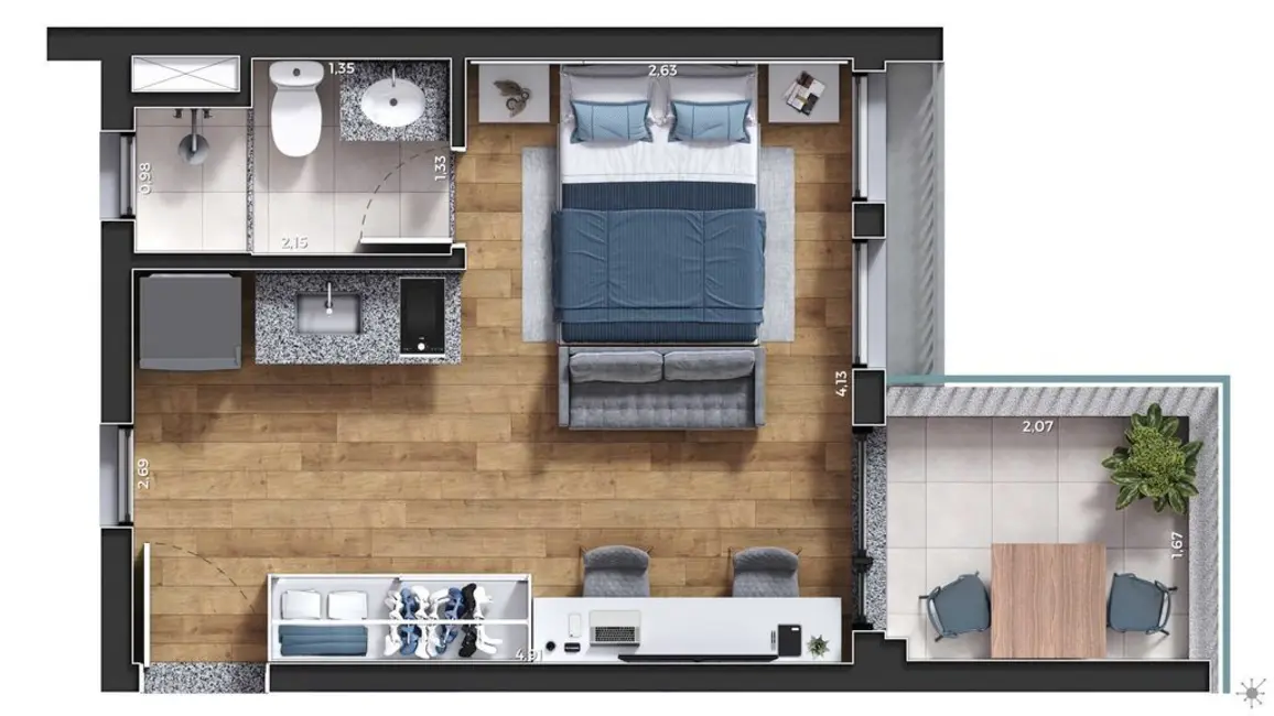 Kitnet com 1 quarto à venda, 24m2 em Liberdade, São Paulo - SP - imagem 6 Foto 6 de Kitnet com 1 quarto à venda, 24m2 em Liberdade, São Paulo - SP