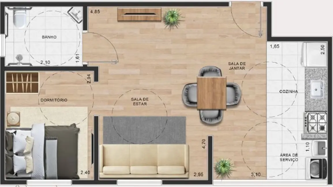 Apartamento com 2 quartos à venda, 42m2 em Jardim Três Irmãos, Taboao Da Serra - SP - imagem 4 Foto 4 de Apartamento com 2 quartos à venda, 42m2 em Jardim Três Irmãos, Taboao Da Serra - SP