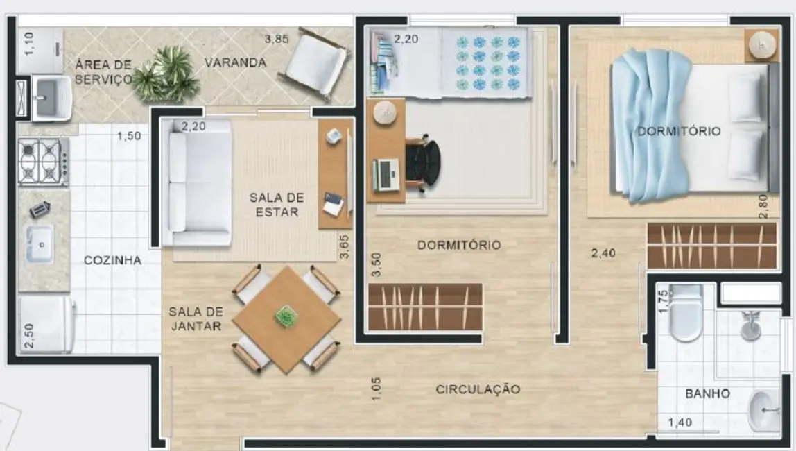 Apartamento com 2 quartos à venda, 42m2 em Jardim Três Irmãos, Taboao Da Serra - SP - imagem 2 Foto 2 de Apartamento com 2 quartos à venda, 42m2 em Jardim Três Irmãos, Taboao Da Serra - SP