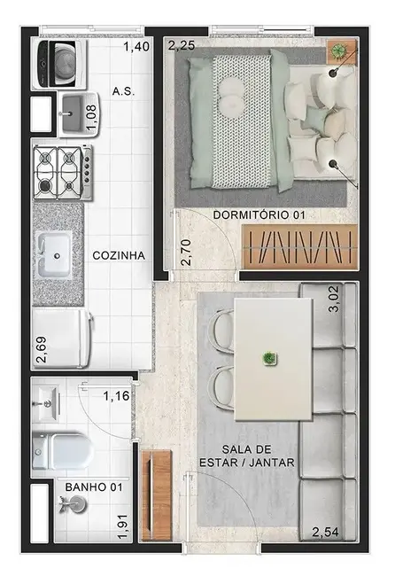 Foto 3 de Apartamento com 1 quarto à venda, 24m2 em Jardim Monte Kemel, São Paulo - SP