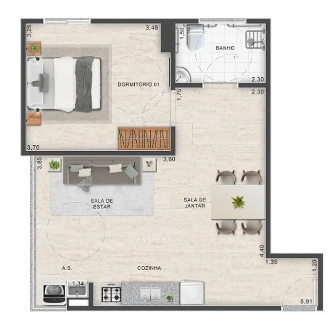 Foto 9 de Apartamento com 2 quartos à venda, 49m2 em Parque Assunção, Taboao Da Serra - SP
