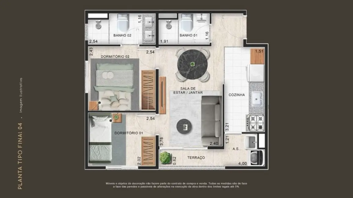 Foto 4 de Apartamento com 2 quartos à venda, 58m2 em Jardim Londrina, São Paulo - SP