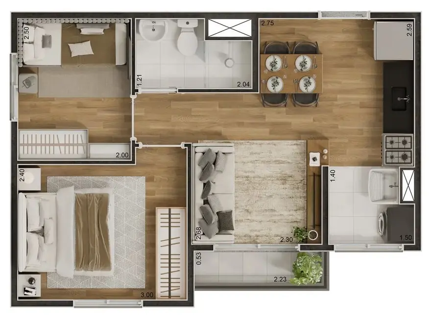 Apartamento com 2 quartos à venda, 35m2 em Jardim Jaú (Zona Leste), São Paulo - SP - imagem 2 Foto 2 de Apartamento com 2 quartos à venda, 35m2 em Jardim Jaú (Zona Leste), São Paulo - SP