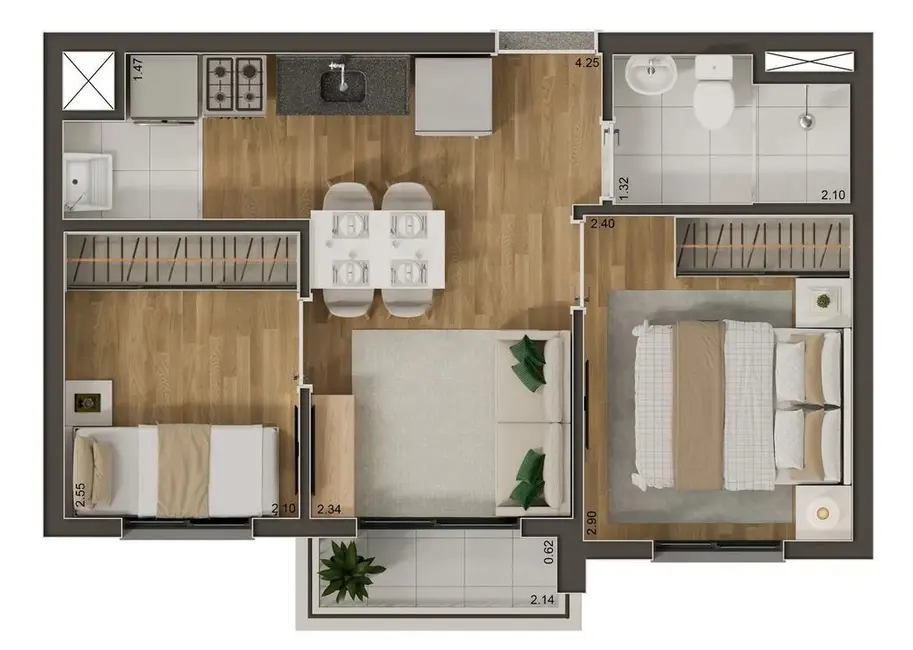 Foto 2 de Apartamento com 2 quartos à venda, 35m2 em Jardim Prudência, São Paulo - SP