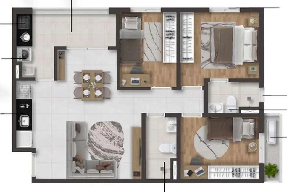 Foto 1 de Apartamento com 3 quartos à venda, 115m2 em Parque Santa Rosa, Suzano - SP