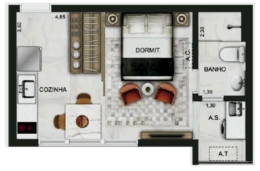 Foto 5 de Kitnet com 1 quarto à venda, 25m2 em Perdizes, São Paulo - SP