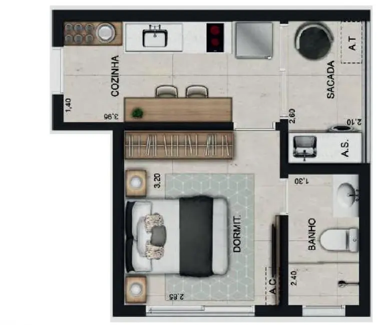 Foto 4 de Kitnet com 1 quarto à venda, 25m2 em Perdizes, São Paulo - SP