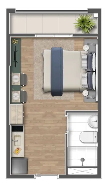 Foto 3 de Apartamento com 1 quarto à venda, 31m2 em Brooklin Paulista, São Paulo - SP