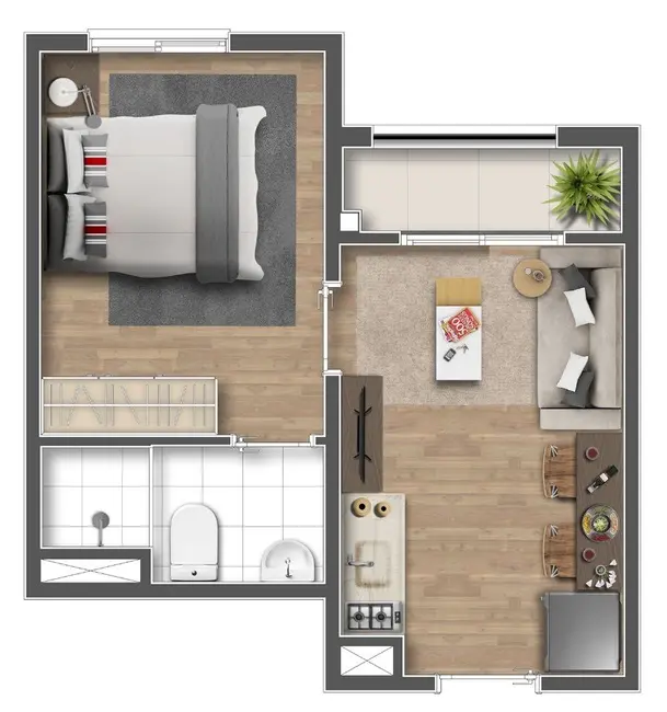 Foto 1 de Apartamento com 1 quarto à venda, 31m2 em Brooklin Paulista, São Paulo - SP