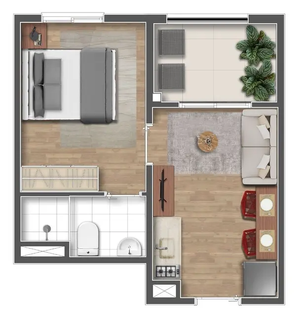 Foto 2 de Apartamento com 1 quarto à venda, 31m2 em Brooklin Paulista, São Paulo - SP