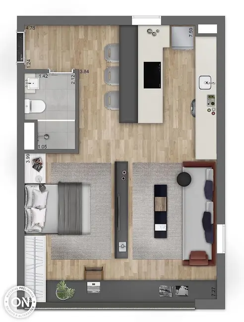 Kitnet com 1 quarto à venda, 44m2 em Jardim Paulista, São Paulo - SP - imagem 9 Foto 9 de Kitnet com 1 quarto à venda, 44m2 em Jardim Paulista, São Paulo - SP