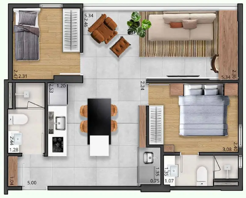 Foto 6 de Apartamento com 2 quartos à venda, 48m2 em Vila Clementino, São Paulo - SP