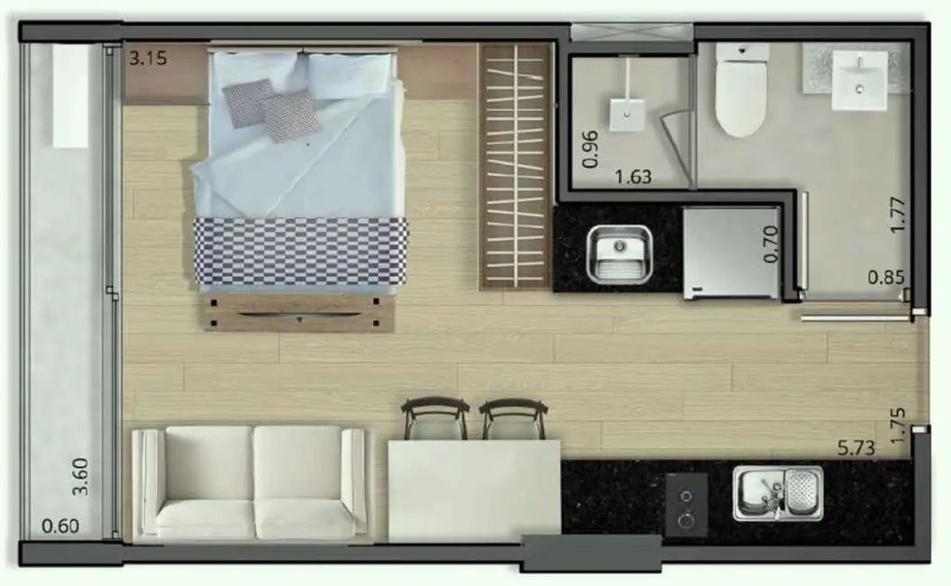 Foto 1 de Apartamento com 2 quartos à venda, 48m2 em Vila Clementino, São Paulo - SP